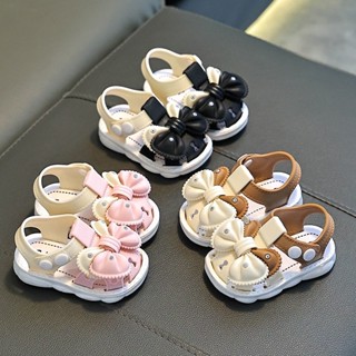  Dép Tập Đi Cho Bé Gái Gắn Nơ Siêu Xinh | Dép Mềm Dẻo Êm Chân Màu Đẹp Size 16-20 Cho Bé 9 Tháng - 2 Tuổi 