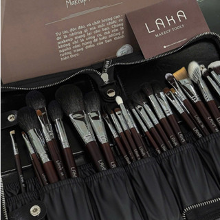  Bộ cọ trang điểm LAKA 30 cây lông thú siêu mềm mịn bám phấn kèm bao da cao cấp 