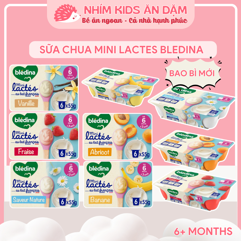 [Date T6/2026] Sữa Chua BLEDINA, Váng Sữa NESTLE Cho Bé Ăn Dặm Từ 6M+, Bổ Sung Dưỡng Chất, Canxi, Lợi Khuẩn - LỐC 6 HỘP