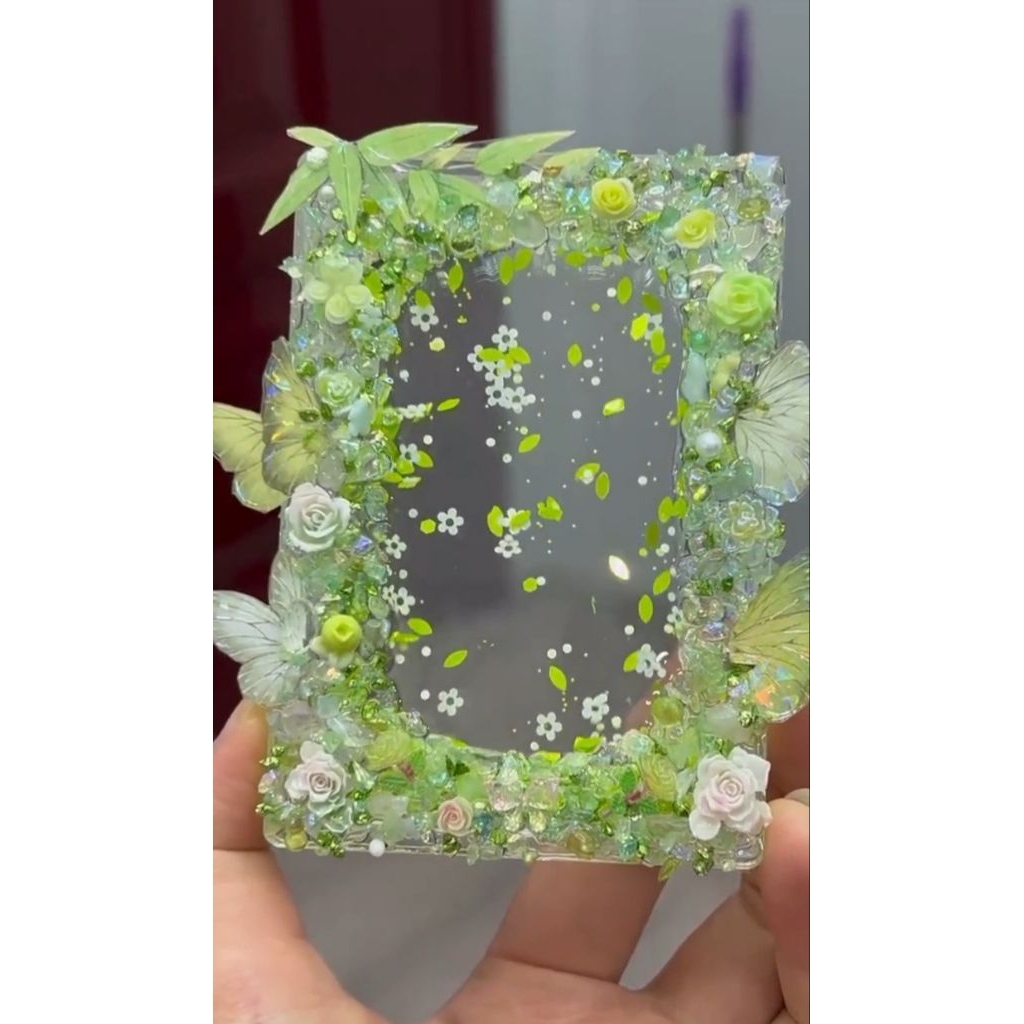 toploader cát chảy decor hoa lá