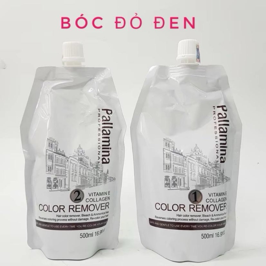 CẶP BÓC MÀU ĐỎ ĐEN OXY HÓA PALLAMINA COLOR REMOVER HAIR 500ML*2