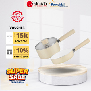 Bộ nồi chảo chống dính sứ Elmich Baby EL-1168, bắt từ nhanh, có thể dùng trong máy rửa bát, hàng chính hãng - PeaceMall