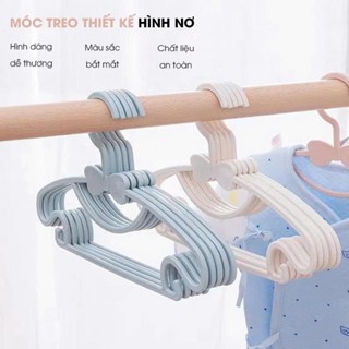  Sét 10 móc phơi đồ trẻ sơ sinh chất liệu nhựa cao cấp hình Nơ an toàn cho bé 