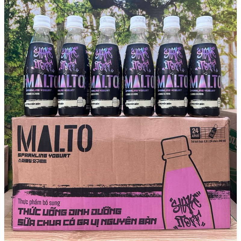 1 Thùng Sữa Chua có ga Malto/24 Chai x340ml