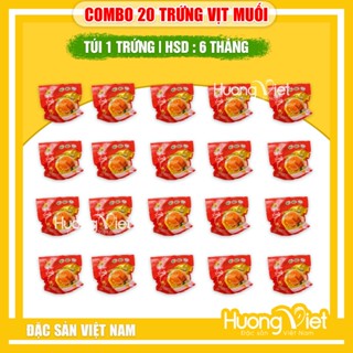  COMBO 20 Trứng vịt muối ăn liền Minh Đức trứng vịt Việt Nam hút chân không 60g trứng ăn ngay không cần chế biến 
