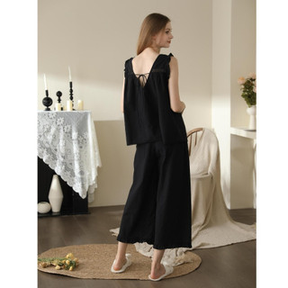  After Bath - Bộ Cotton Phối Ren Mùa Hè Mặc Nhà   Cotton Sleeveless Lounge Set - PJ205 