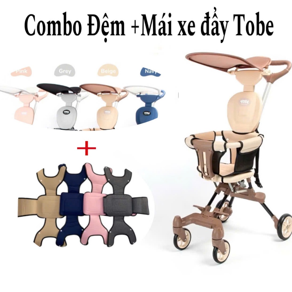 Combo đệm + mái xe đẩy TOBE gấp gọn , phù hợp xe đẩy gấp gọn du lịch.