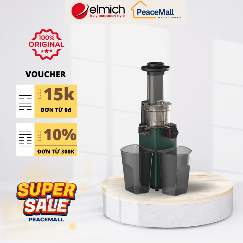 Máy ép chậm trái cây mini Smartcook JES-3897OL, hàng chính hãng - PeaceMall