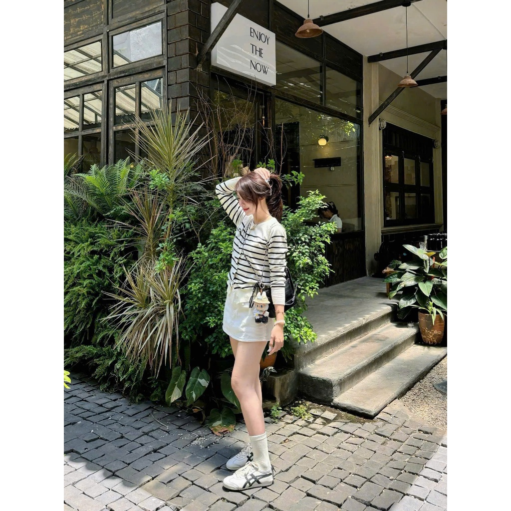 (ẢNH OLDSCHOOL) Áo len cardigan kẻ ngang BASIC PHỐI Mizu Cardigan A5201 | BigBuy360 - bigbuy360.vn