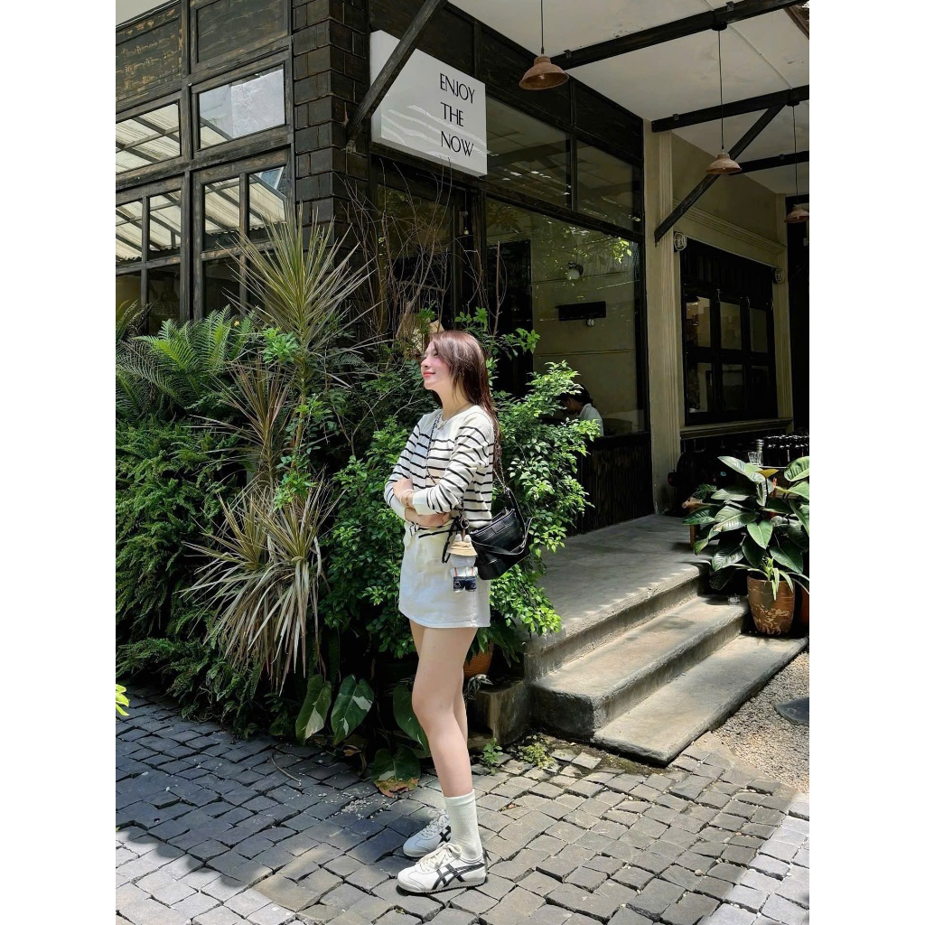 (ẢNH OLDSCHOOL) Áo len cardigan kẻ ngang BASIC PHỐI Mizu Cardigan A5201 | BigBuy360 - bigbuy360.vn