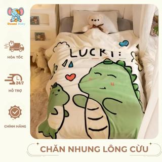 [1m*1m4 Bản Rộng] Chăn Nhung Lông Cừu Cho Bé Thu Đông Mềm Mịn Họa Tiết Siêu Xinh Doomi Baby - HT722