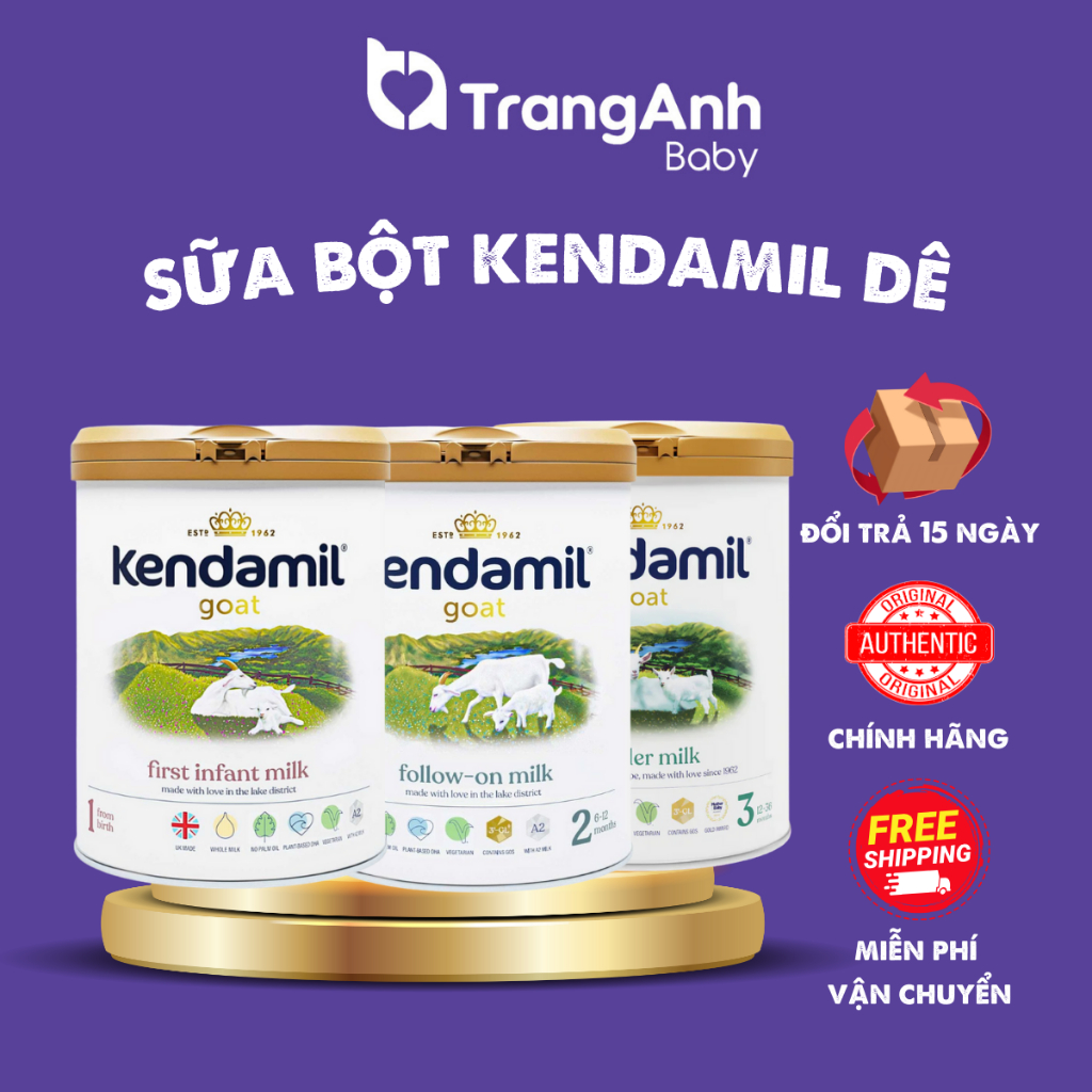 Sữa dê Kendamil Goat đạm A2 đủ số 1,2,3 của Anh 800gr cho bé (nội địa không tem)