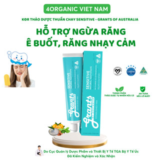  Kem đánh răng chống ê buốt thảo dược Sensitive Grants 100g. Ngừa ê buốt hôi miệng Viêm nướu... 