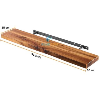  1 kệ gỗ treo tường trang trí BLUEZON kèm chốt chữ U âm tường phụ kiện vít tắc kê 