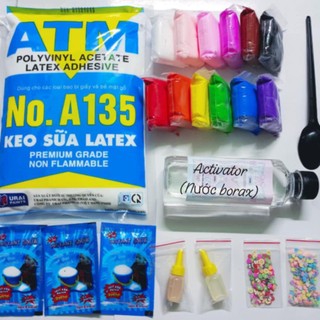 BỘ KIT SLIME 30 MÓN TRANG TRÍ SLIME/Keo sữa đầy đủ dung dịch làm đông giải trí vui nhộn