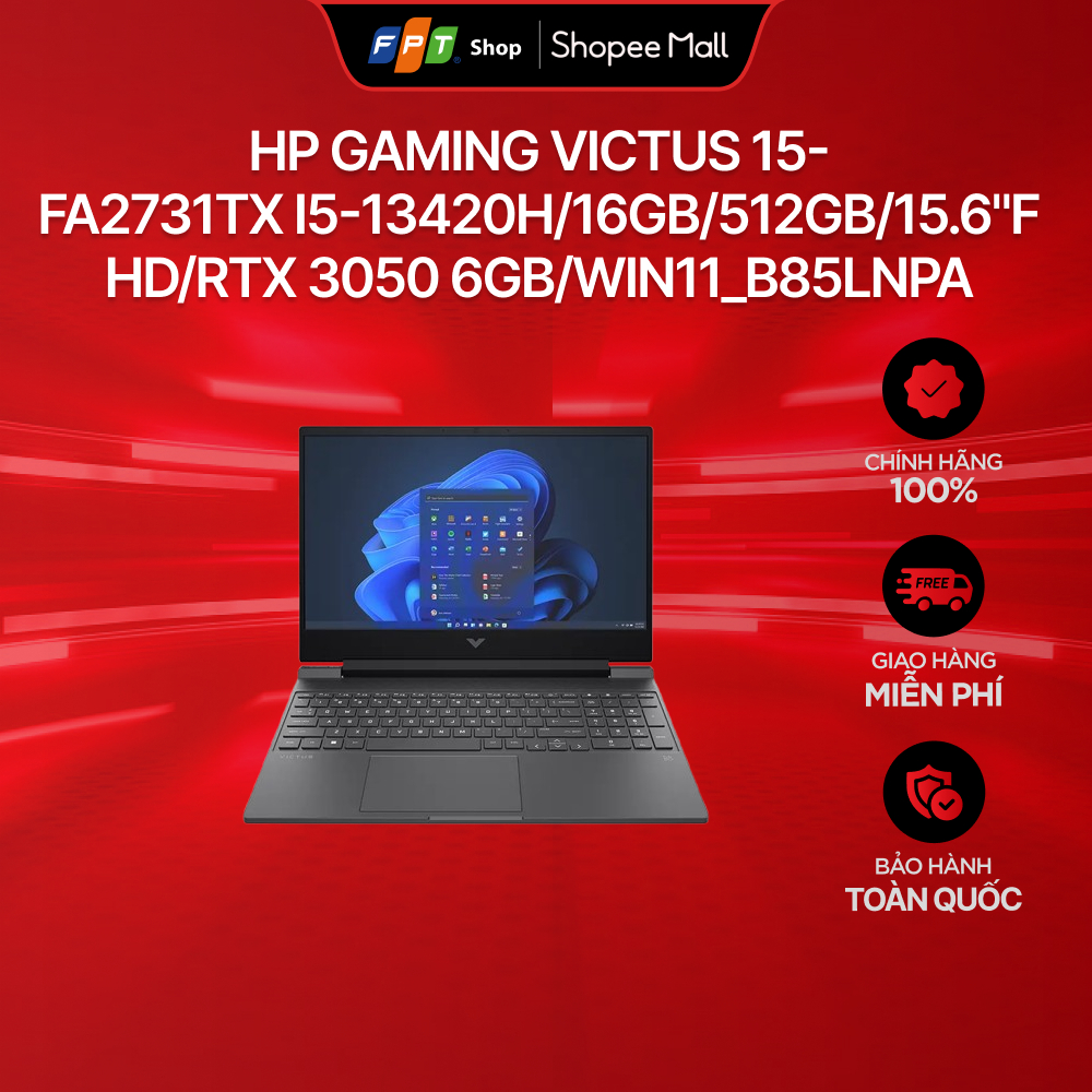 Laptop HP Gaming Victus 15-fa2731TX i5-13420H/16GB/512GB/15.6"FHD/RTX 3050 6GB/Win11_B85LNPA