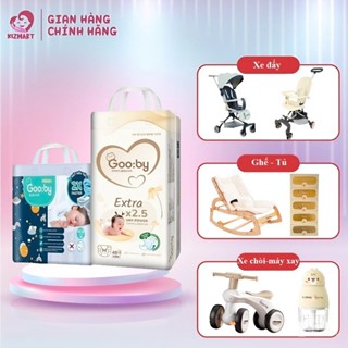   Combo 6 quà to  Tã bỉm quần dán Gooby ngày - đêm Extra Premium đủ size NB S M L XL XXL cho bé từ 3-20kg 