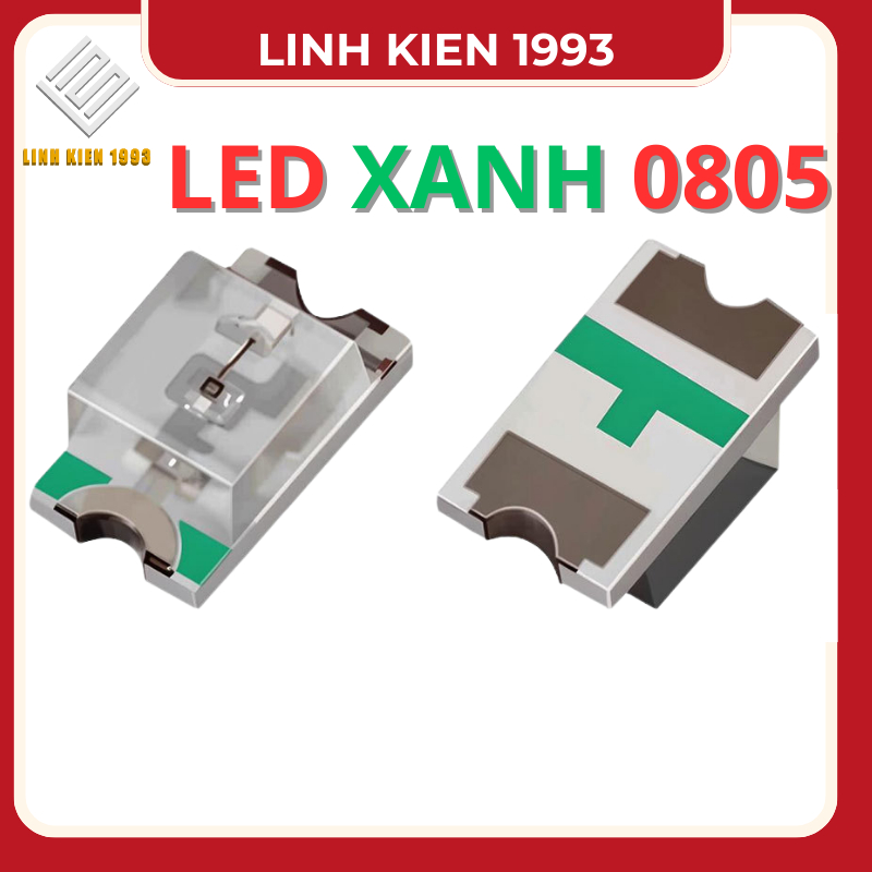 LED xanh dán SMD 0805 – LED mini SMD siêu sáng – Gói 5 con