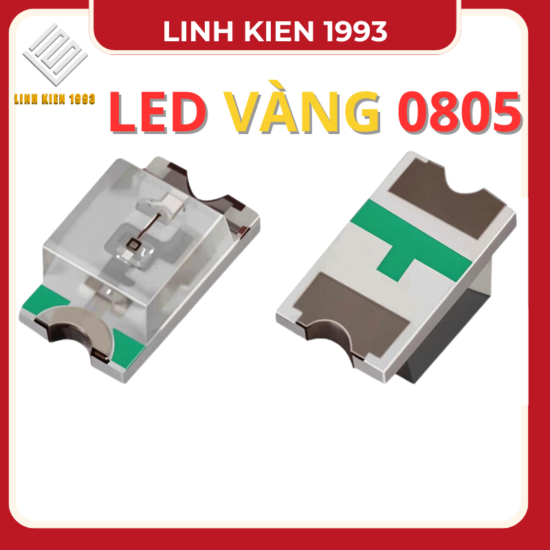 LED vàng dán SMD 0805 – LED mini SMD siêu sáng – Gói 5 con