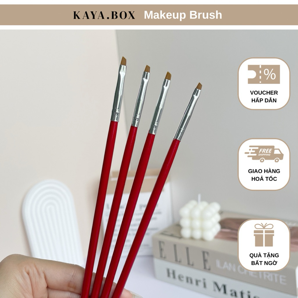 (Loại 1) Cọ vẽ mắt - kẻ eyeliner nét mảnh cán đỏ
