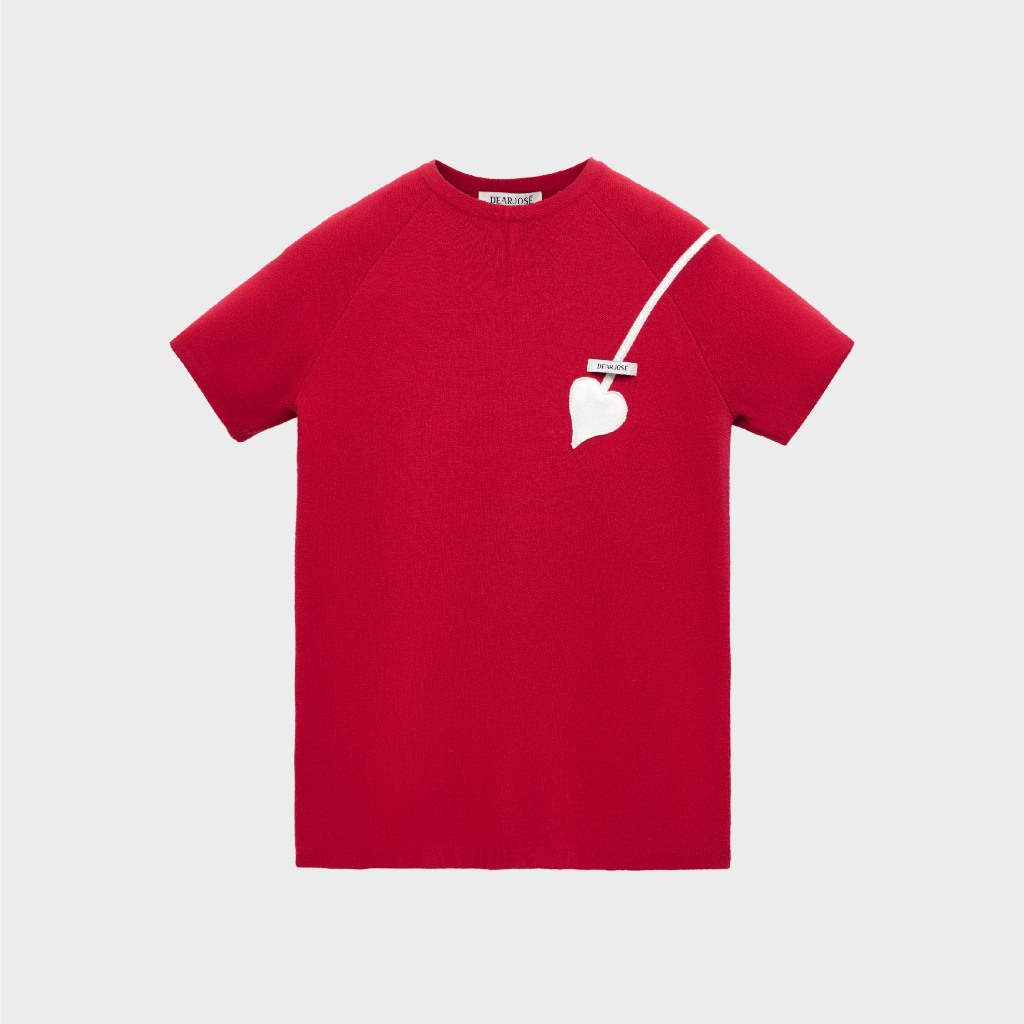Dear José - Áo dệt kim cổ tròn Cupid đỏ