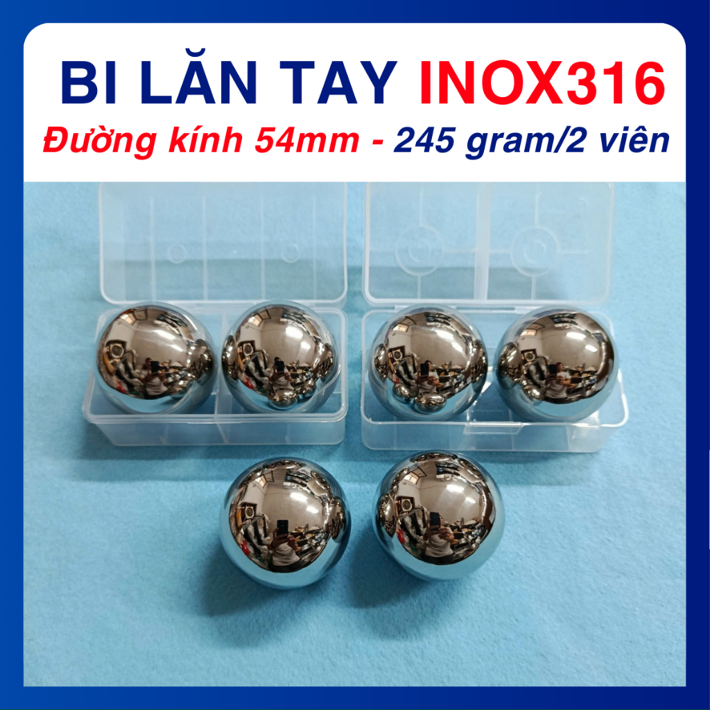 Bi lăn tay inox316 cao cấp, bi tròn inox316 (02 viên/gói)