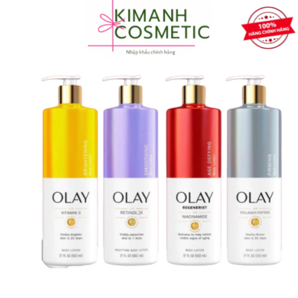 [KIMANH Cosmetics] Kem Dưỡng Thể Olay Collagen B3 Firming & Hydrating Body Lotion 502ML_ Bản Mỹ