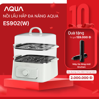 Nồi lẩu hấp điện 2 tầng đa năng AQUA ES902(W) 9.3L - Công suất 1000W - Hẹn giờ đến 60 phút, 8 chế độ đa dạng