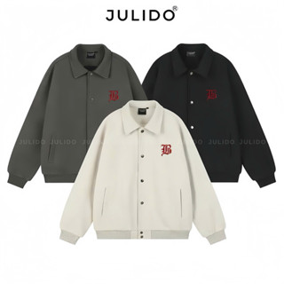 (Form Rộng) Áo khoác dạ lót gió  Varsity nam nữ JULIDO, chất vải dạ ép dày dặn lót gió thông thoáng cao cấp