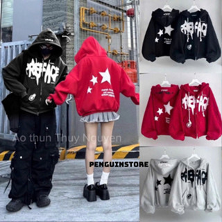 Áo khoác hoodie nam nữ NGÔI SAO tay phồng form hàn quốc-Áo hoodie form boxy rộng chất nỉ bông đẹp