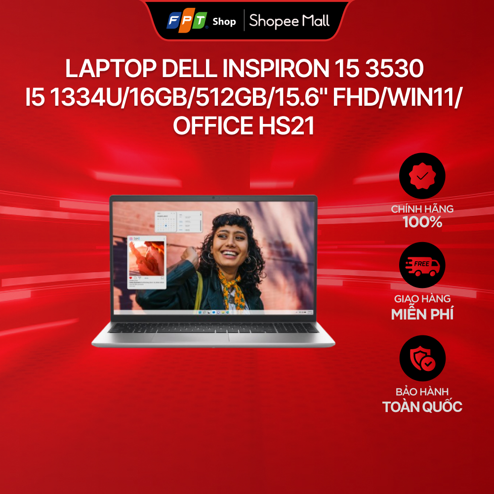 Laptop Dell Inspiron 15 3530 i5 1334U/16GB/512GB/15.6" FHD/Win11/Office HS21_N5I5530W1