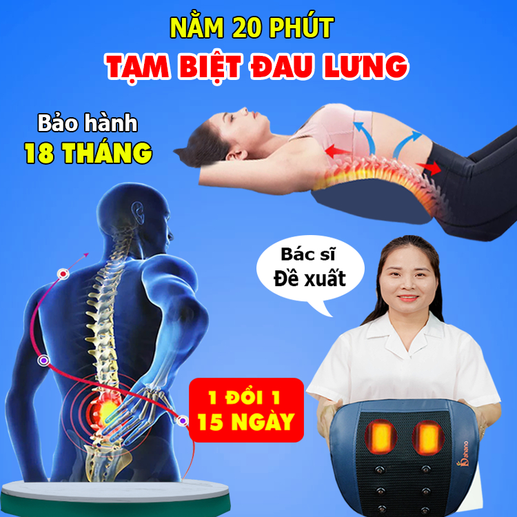 Máy massage lưng và cột sống Dahano, máy mát xa lưng 4 chức năng giảm đau lưng do thoát vị phồng lồi đĩa đệm