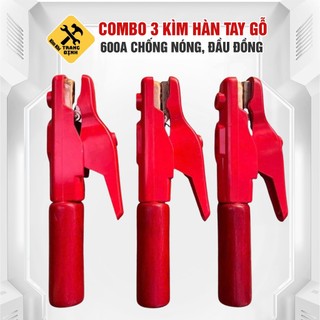 Combo 3 Kìm Hàn Tay Gỗ 600A Chống Nóng, Cách Điện GUIXIN