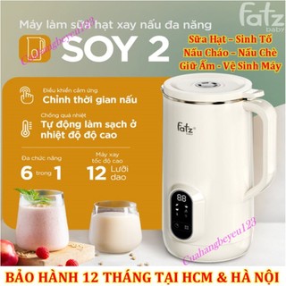 Fatz Soy 2 - Máy làm sữa hạt 7 chức năng siêu mịn, cối thuỷ tinh thông minh hiện đại Fatzbaby FB5005TL, FB8511HB