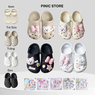  Dép Kèm Charm Nhiều Mẫu Quai Hậu Đúc Không Thấm Nước Nam Nữ  - Hỗ Trợ Đổi Size PINIC STORE 