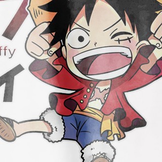 Áo thun Unisex One Piece Luffy Chibi Cotton 100% ngắn tay
