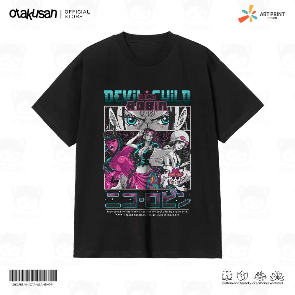 Áo thun Unisex One Piece Nico Robin Digital Art Cotton 100% ngắn tay