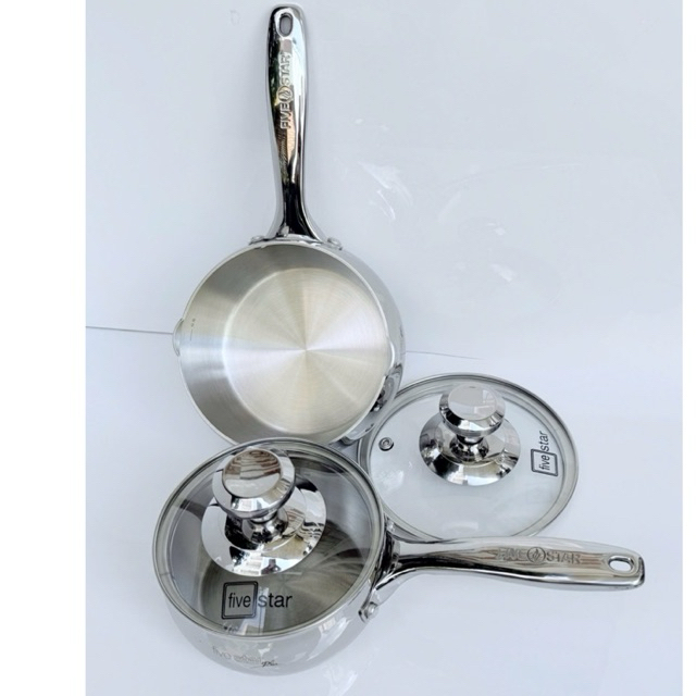 QUÁNH 12/14 cm FIVESTAR HÌNH TÁO BẦU INOX 304 đáy liền khối