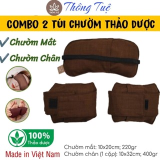 Combo 2 Túi Chườm Thảo Dược, CHƯỜM MẮT + CHƯỜM CHÂN, thư giãn, giảm nhức mỏi mắt, chườm ấm bàn chân