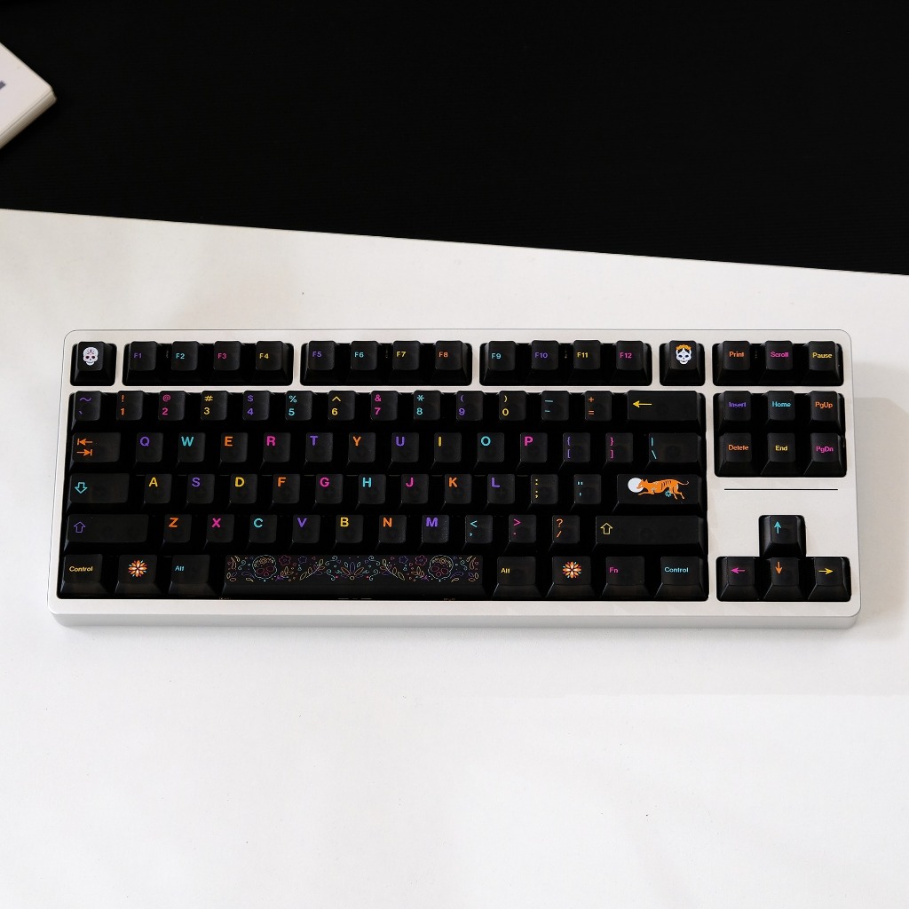[Aifei Xuyên LED] - Keycap Mictlan Aifei Clear xuyên LED trong suốt đen 122 nút bàn phím nhựa ABS in