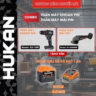 Combo HUKAN Thân máy khoan pin G2-Z1300 + Thân máy mài pin G1-AG6000P + P0805