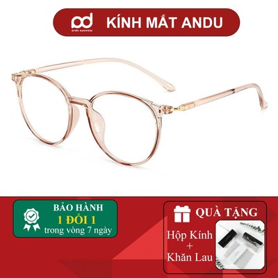 Gọng kính cận thời trang nam nữ ANDU dáng tròn chất liệu nhựa TR90 dẻo thanh mảnh nhẹ nhàng - 513