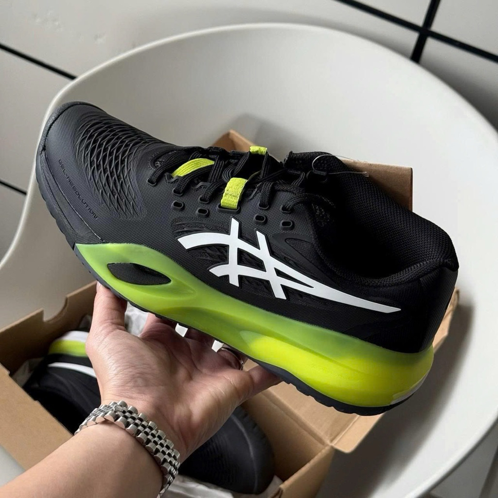 [Chuẩn Chính Hãng 💯]  Giày Tennis - Picklebal Asics Gel-Resolution X ĐEN 1041A481-002