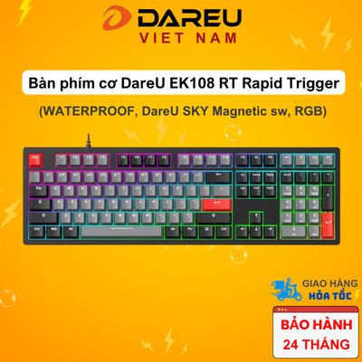 Bàn phím cơ DAREU EK108 RT Rapid Trigger (WATERPROOF, DareU SKY Magnetic sw,LED RGB)
