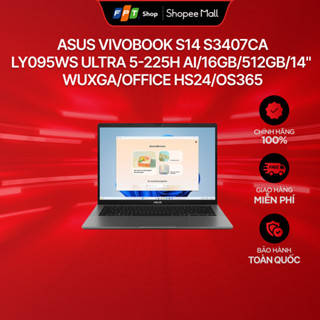 Laptop Asus Vivobook S14 S3407CA-LY095WS Ultra 5-225H/AI/16GB/512GB/14" WUXGA/Win11/Office HS24/OS365