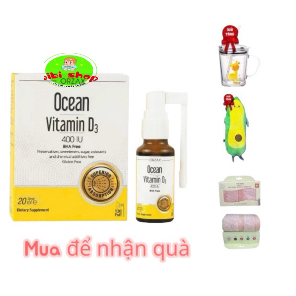 Ocean Vitamin D3 Orzax Bổ Sung Vitamin Giúp Xương Và Răng Chắc Khỏe 20ml
