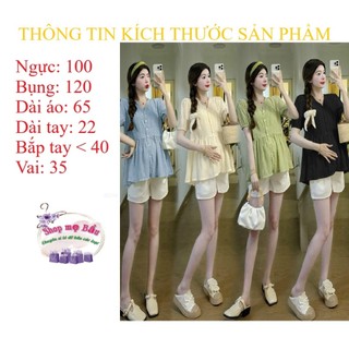 Áo bầu áo xinh áo cộc bầu áo bầu Babydoll cổ V xinh xắn mềm mại A28