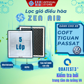 Lọc gió điều hòa VOLKSWAGEN GOFT, TIGUAN, PASSAT, TERAMONT tinh thể nano cao cấp, diệt khuẩn ZEN AIR