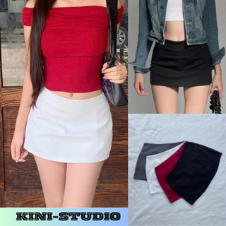 Chân váy ngắn cạp trễ - chân váy trơn phong cách chất liệu cotton lạnh