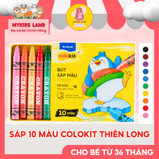 Sáp Màu Colokit THIÊN LONG 10 Màu – Màu Mịn, Ít Bụi, An Toàn Cho Bé, Đạt Chuẩn Châu Âu